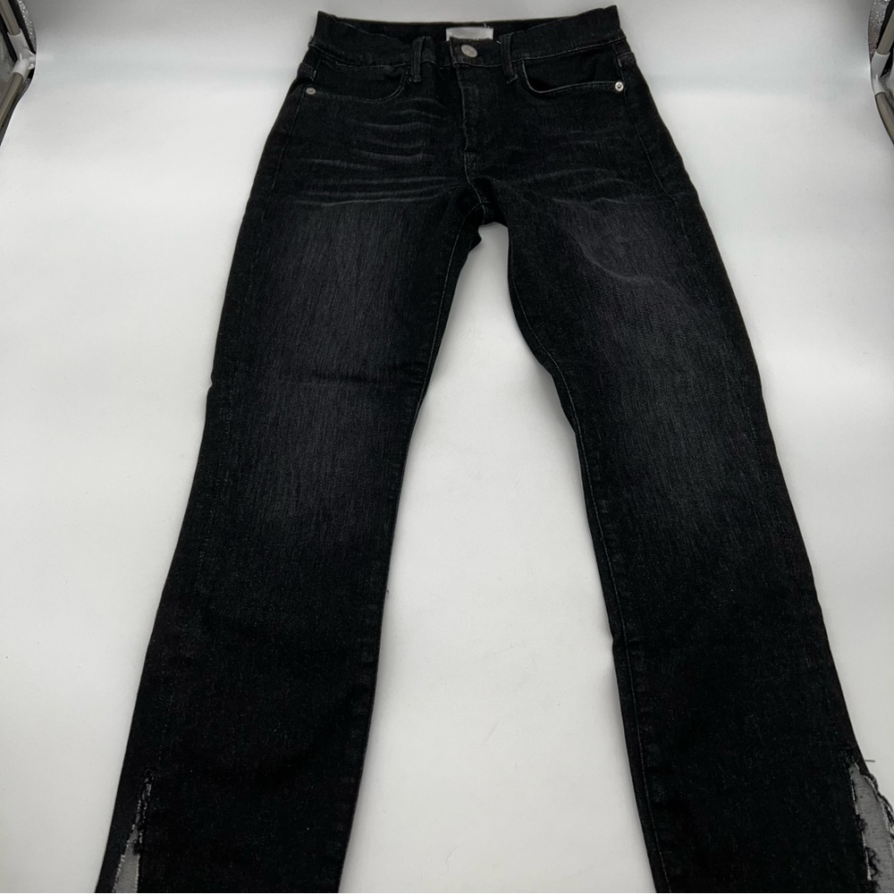 Frame Denim Black Straight Leg Jeans - Picture 7 of 11